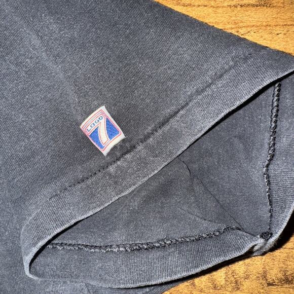 Vintage Logo 7 Pittsburgh Steelers T-Shirt Black XL 21x27 Single Stitch USA - Picture 6 of 7